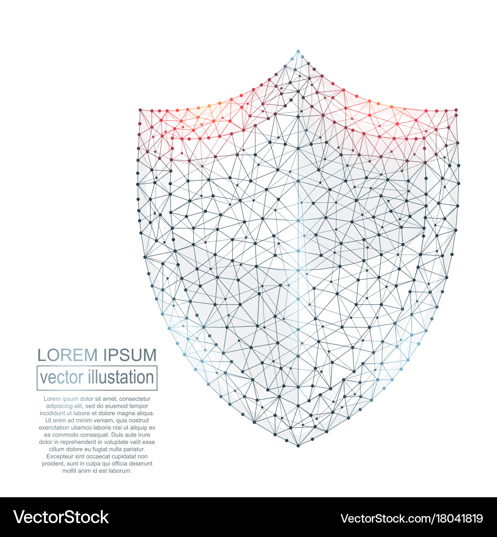 Polygonal security shield abstract image low poly vector image