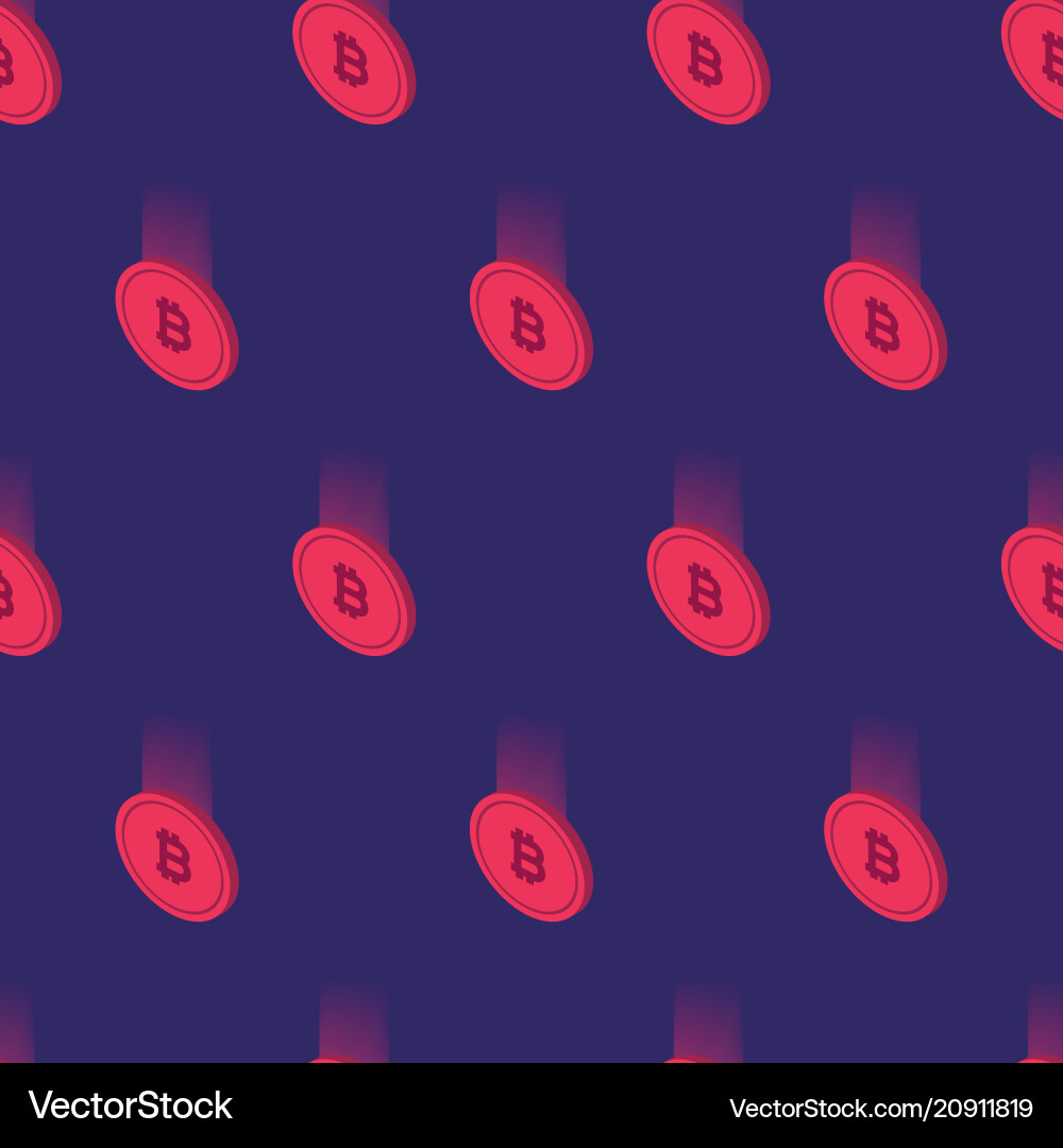 Seamless pattern with realistic bitcoins falling Seamless pattern with realistic bitcoins falling vector image