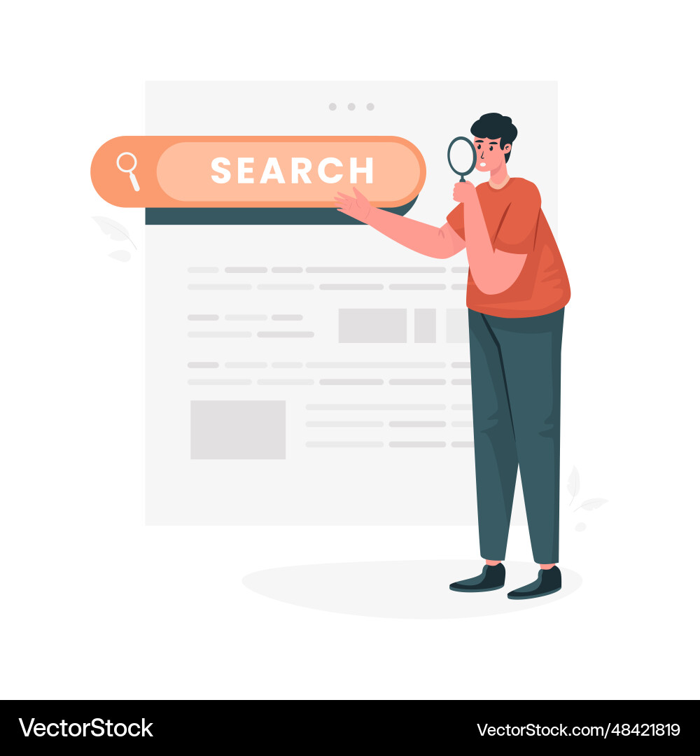 Searching find optimization keyword website page vector image