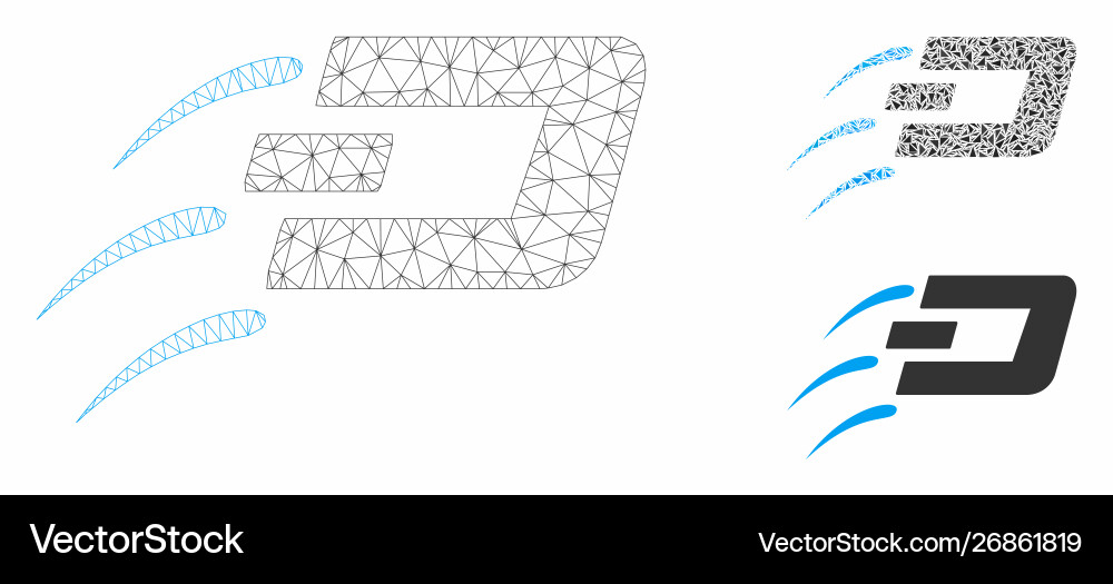 Send dash mesh carcass model and triangle Send dash mesh carcass model and triangle vector image