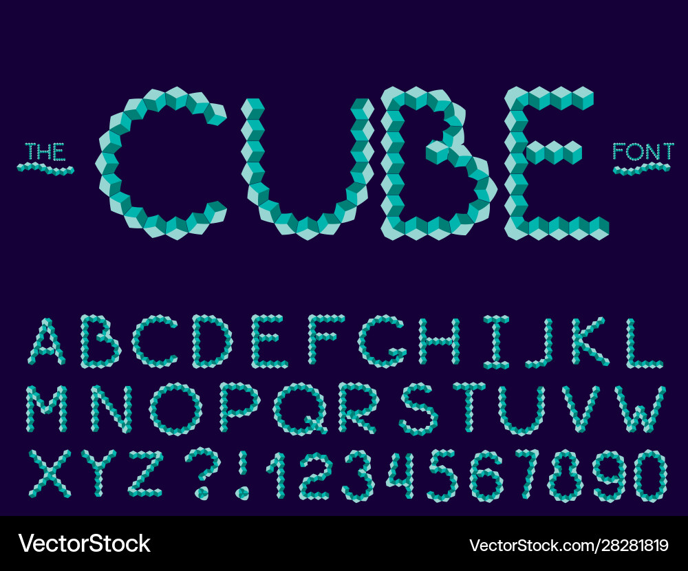 Set abstract font and alphabet Set abstract font and alphabet vector image