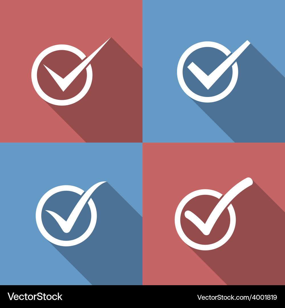 Set of check mark box icons vector image