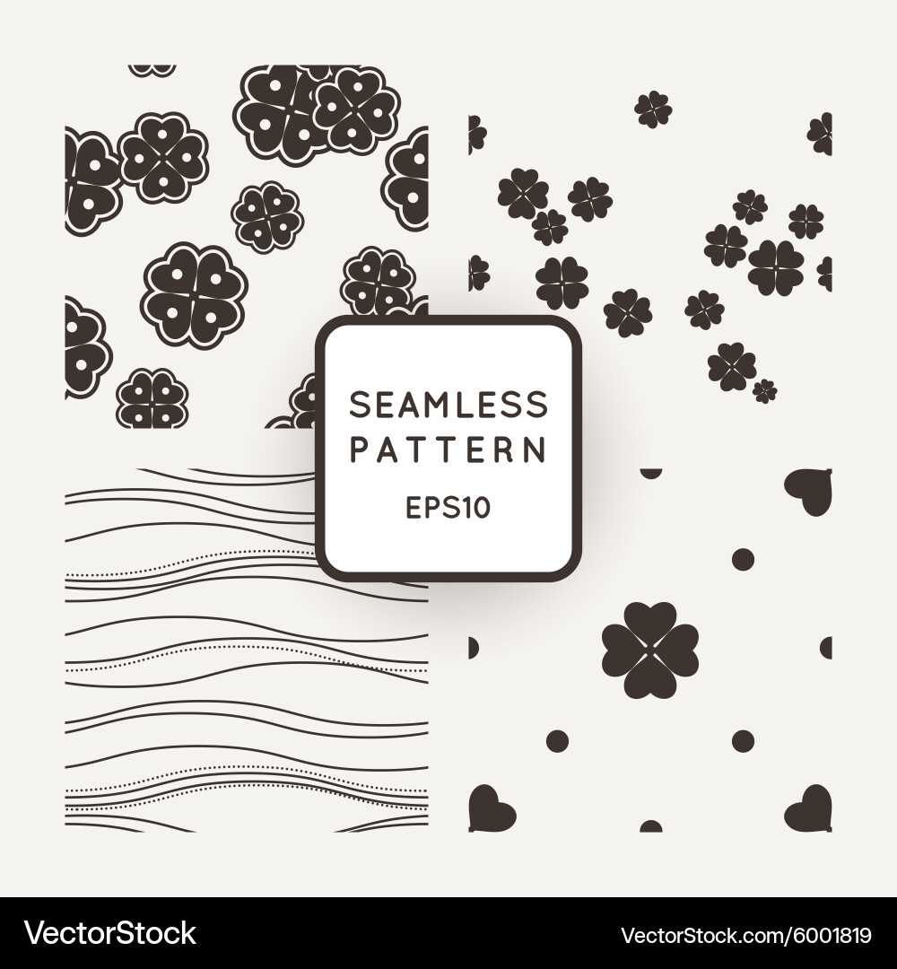 Set of seamless patterns with lines vector image