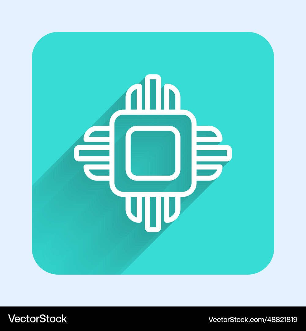 White line computer processor with microcircuits White line computer processor with microcircuits vector image