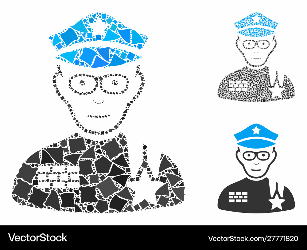 Army general mosaic icon bumpy elements Army general mosaic icon bumpy elements Vector Image
