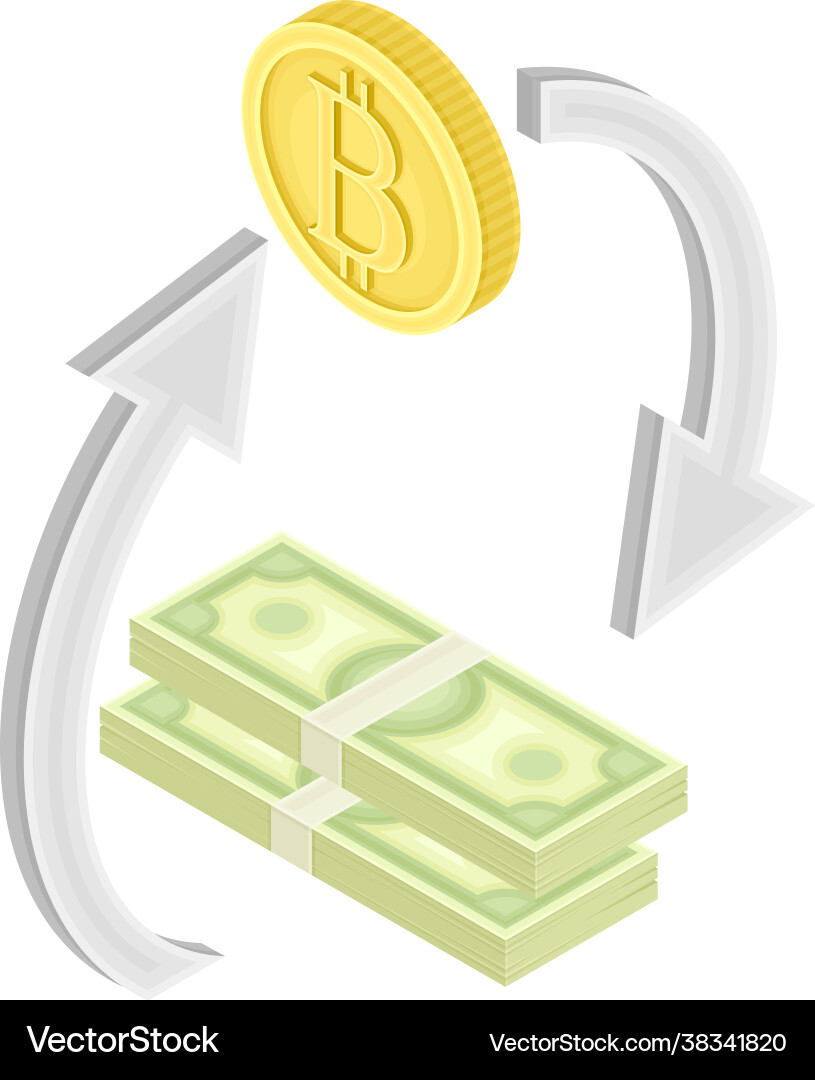 Bitcoin blockchain technology with exchange Bitcoin blockchain technology with exchange vector image