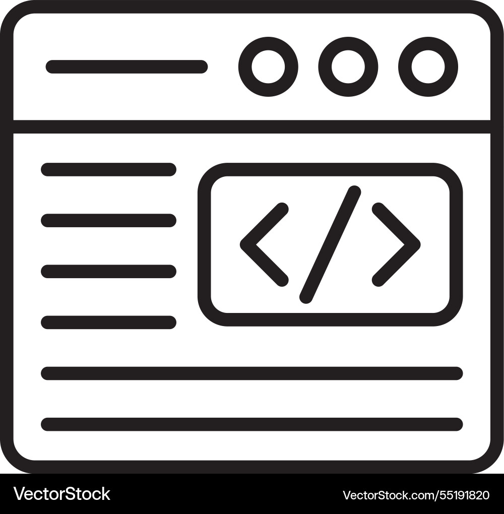 Code line icon design vector image