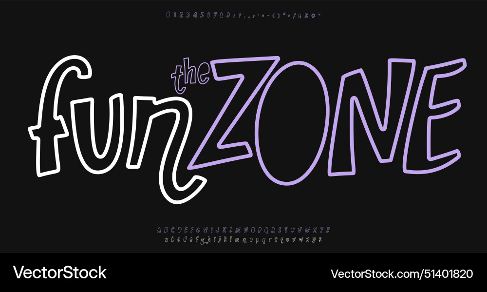 Funky Kontur Typenet Cartoon verspielte Schrift Funky Kontur Typenet Cartoon verspielte Schrift vektorbild