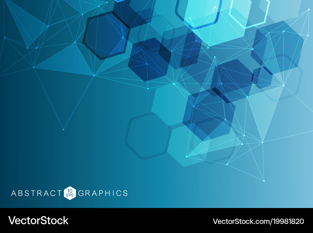 Geometric abstract background with connected line Vector Image