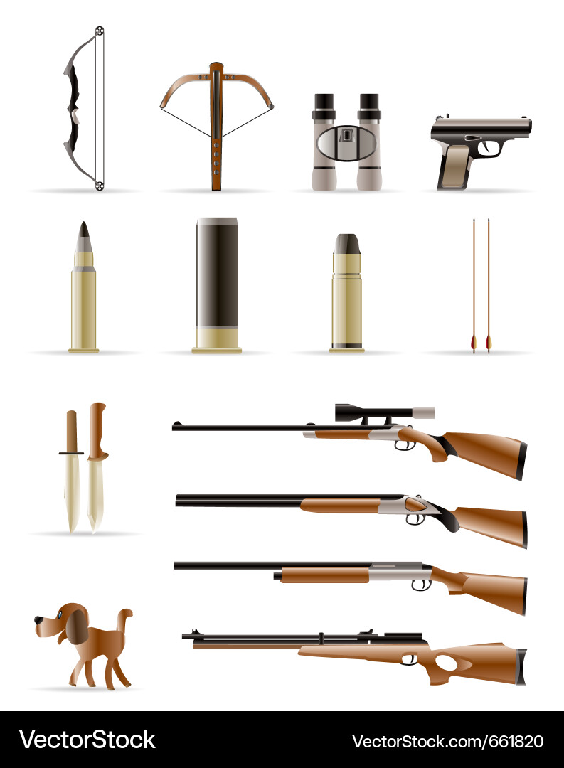 Hunting Icon Set Vector Image