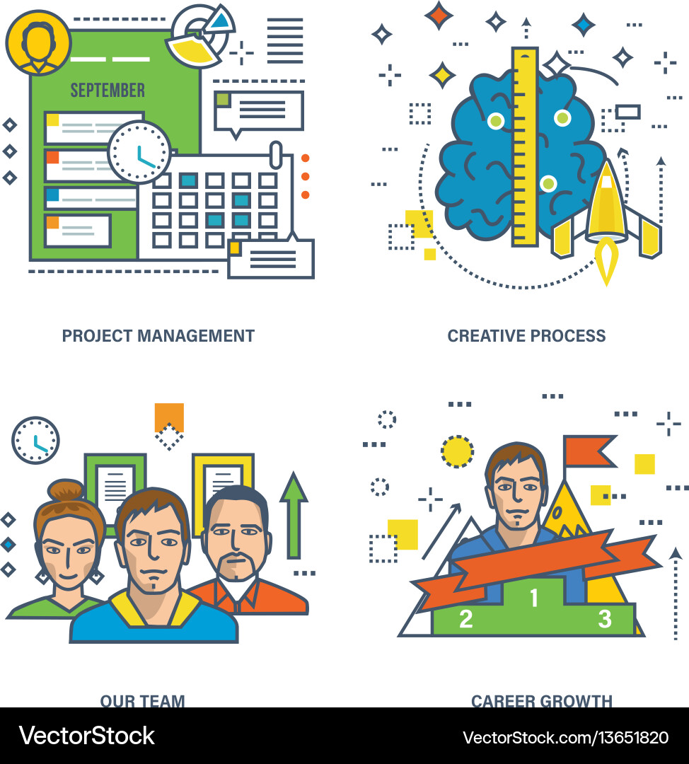 Management creative process career growth Vector Image