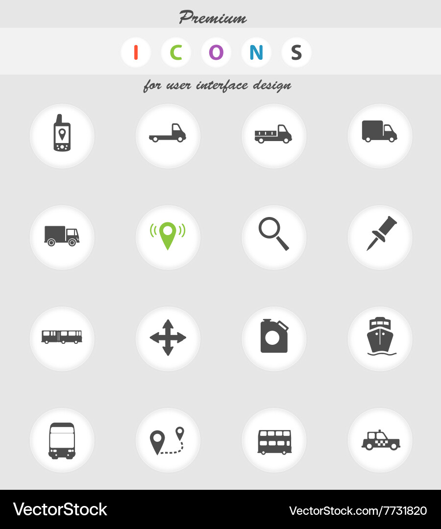 Navigation simply icons vector image
