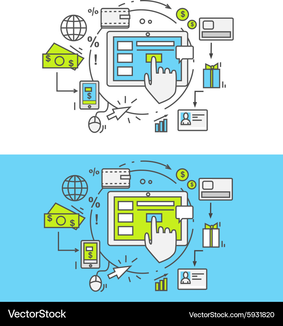 Pay Per Click Icons Vector Image
