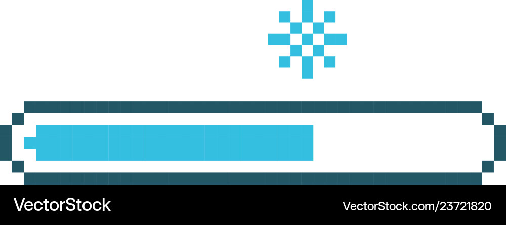 Pixel snow status loading bar vector image