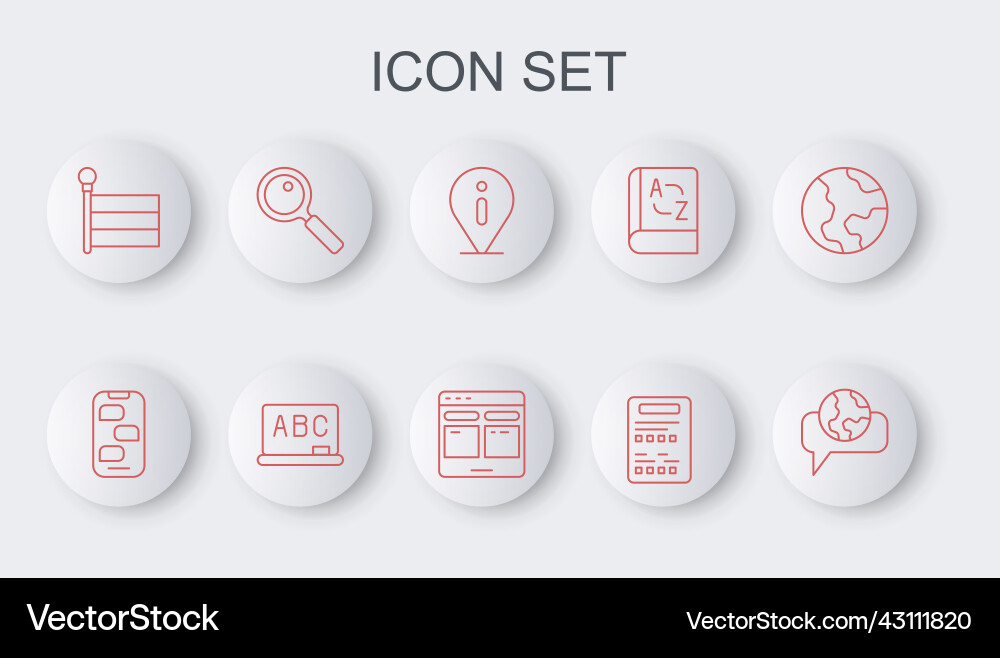 Set line learning foreign languages new chat Set line learning foreign languages new chat Vector Image