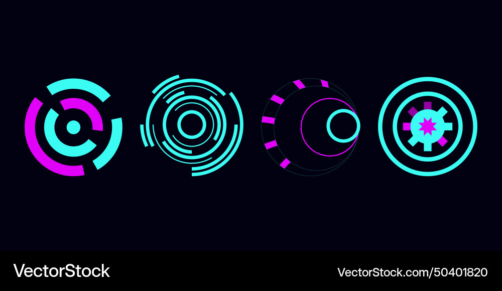 Tech template in cyberpunk style geometric shape Tech template in cyberpunk style geometric shape Vector Image