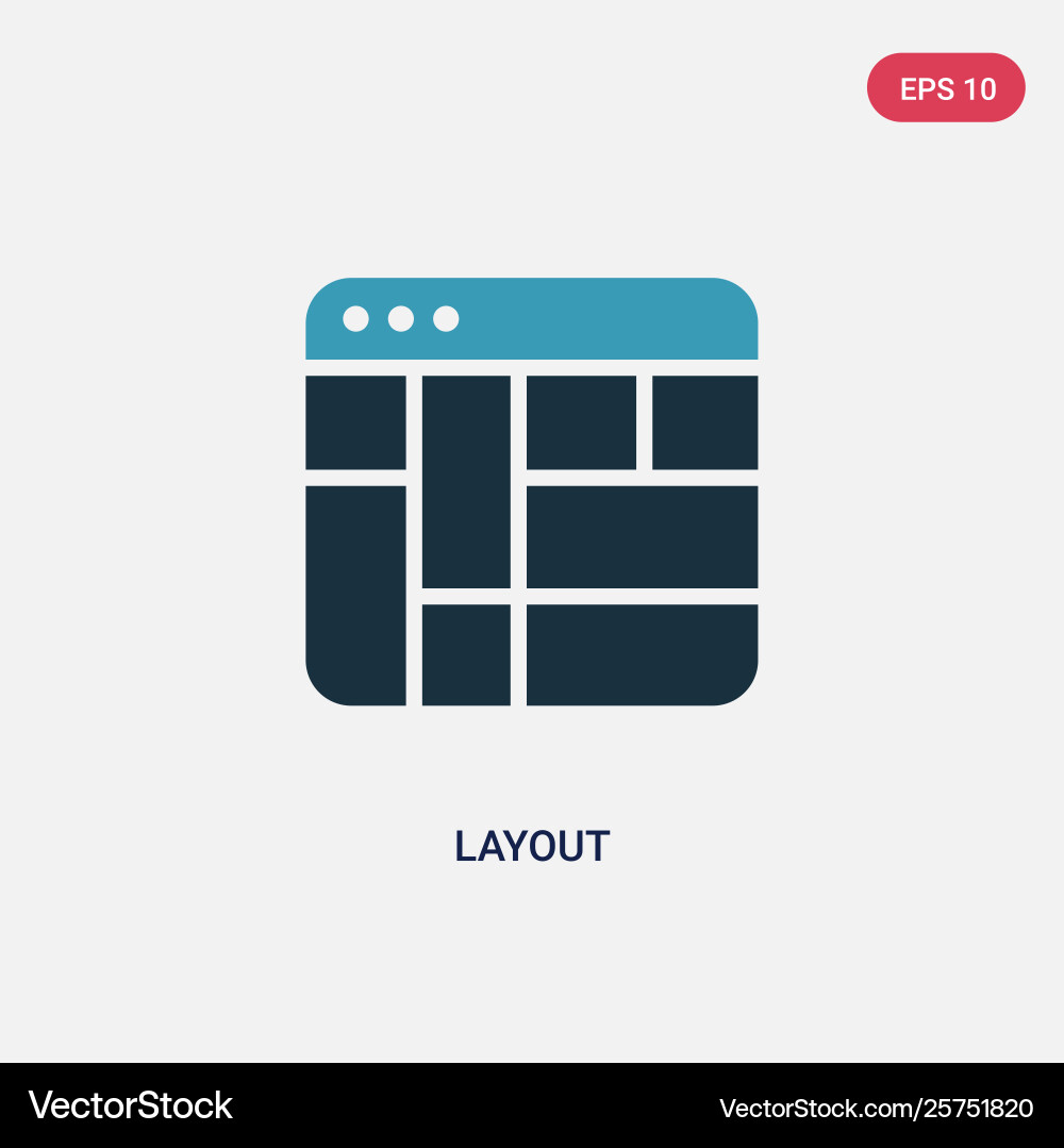 Two color layout icon from user interface concept Two color layout icon from user interface concept vector image