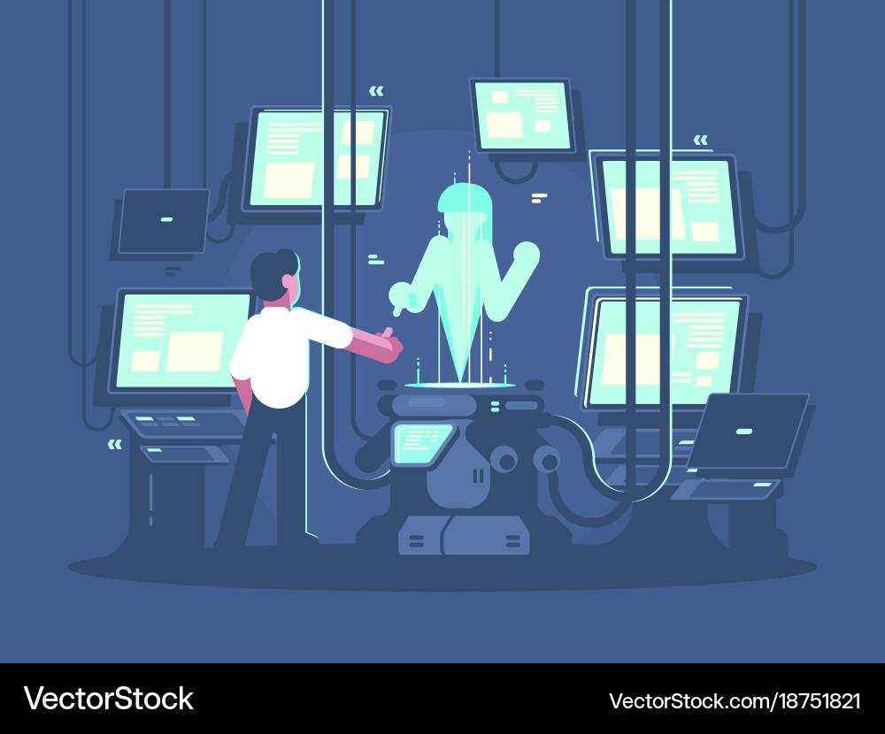AI Hologram Communication vector image