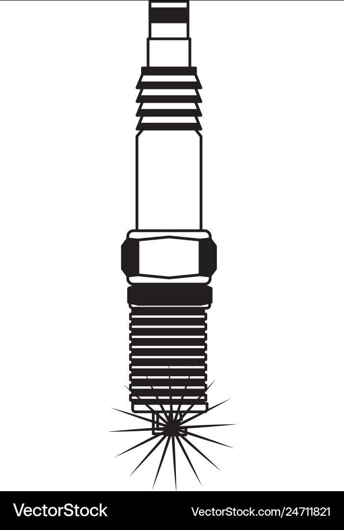 Auto part spark plug motor automobile engine Auto part spark plug motor automobile engine Vector Image