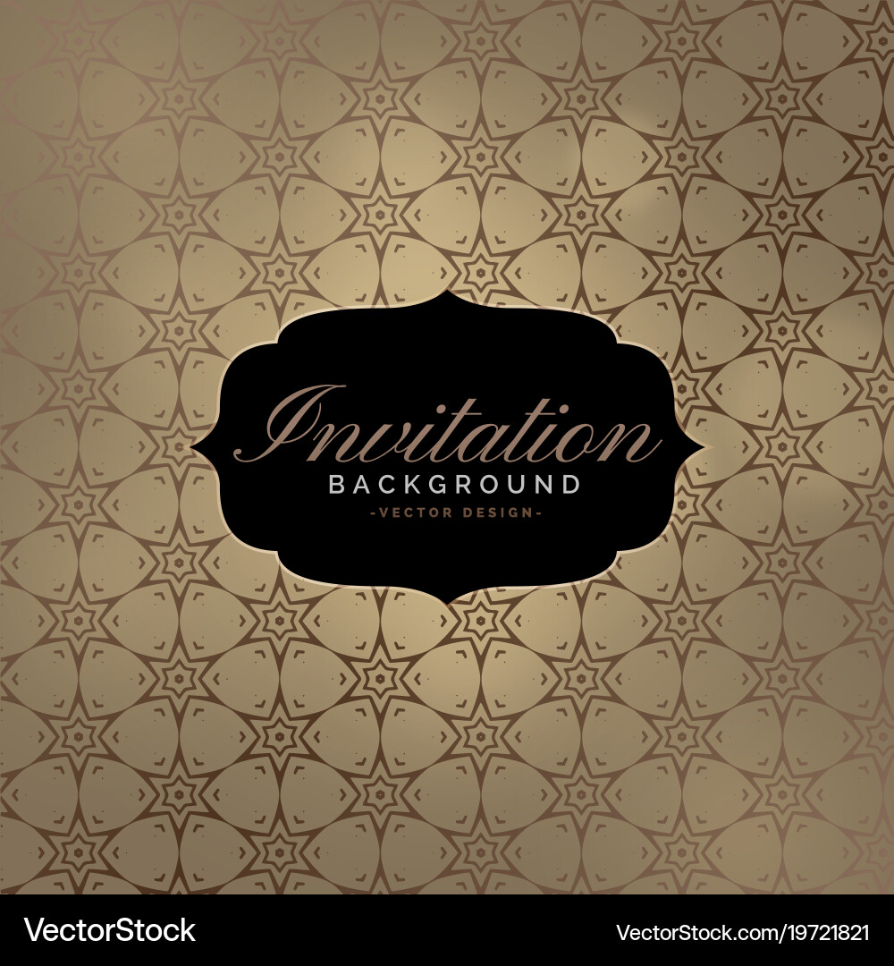 Beautiful invitation background with pattern vector image