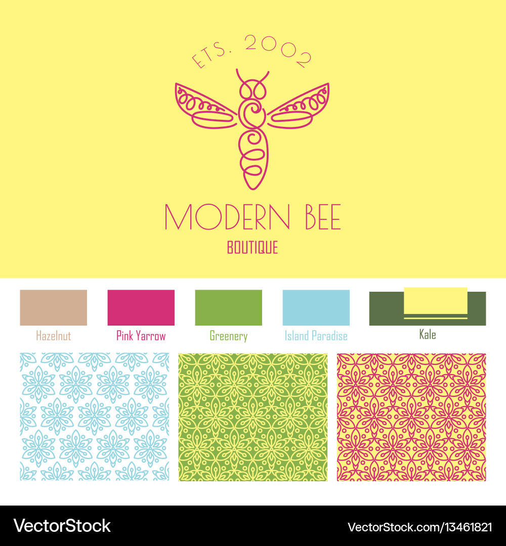 Bee Badge - Corporate Identity Vector Image