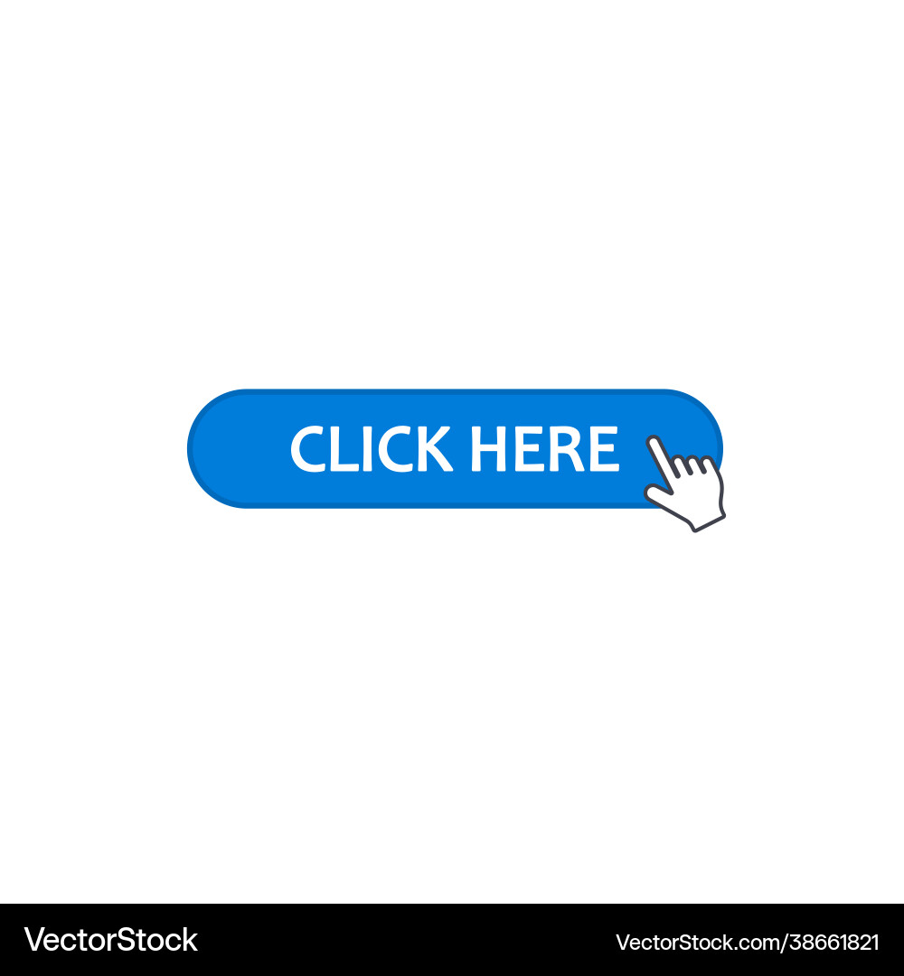 Click here web button with cursor icon isolated Click here web button with cursor icon isolated vector image