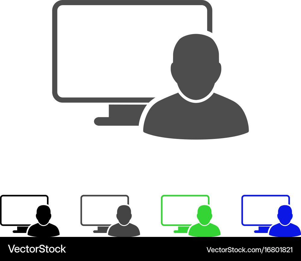 Computer user flat icon vector image