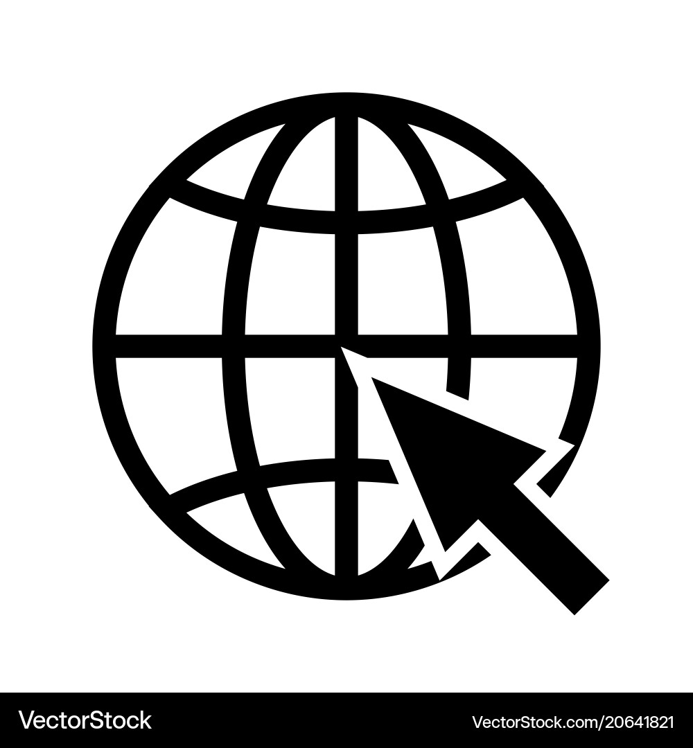 Cursor arrow is pointing to planet symbol vector image