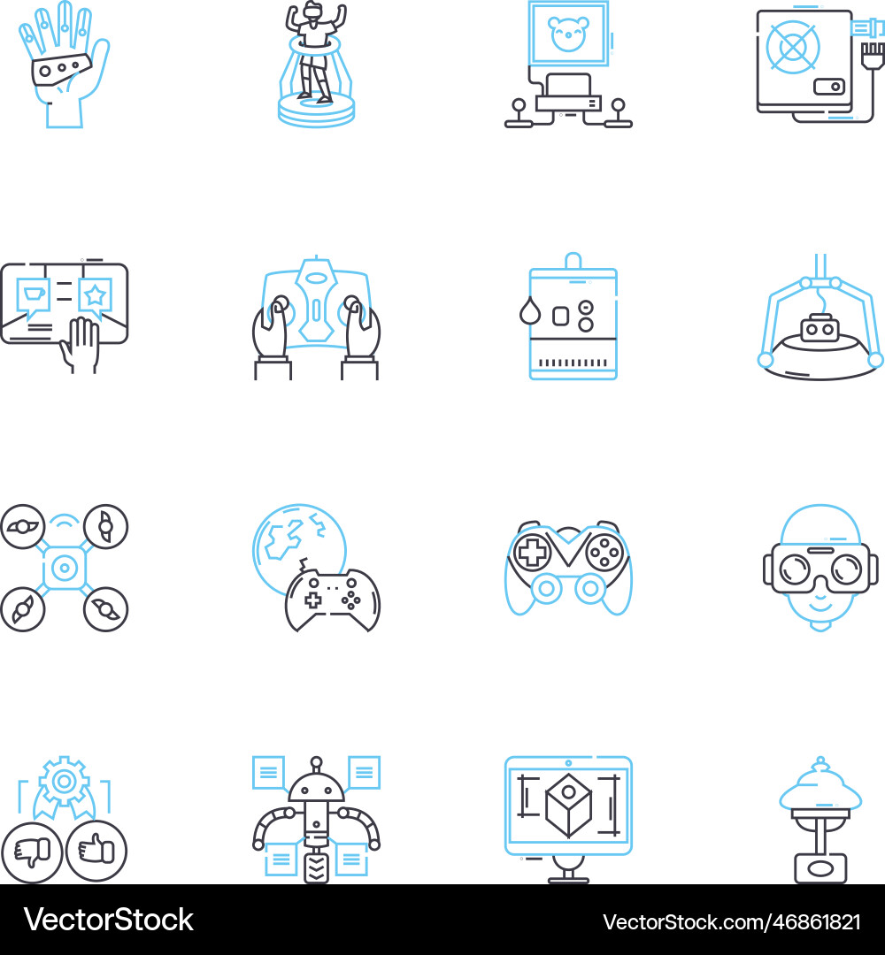Data Computing lineare Icons setzen Analyse Data Computing lineare Icons setzen Analyse Vektorbild