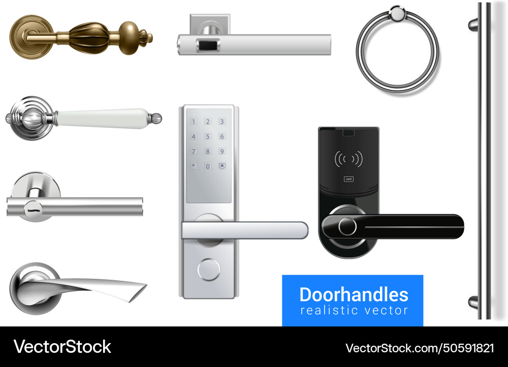 Door knobs handles set Royalty Free Vector Image