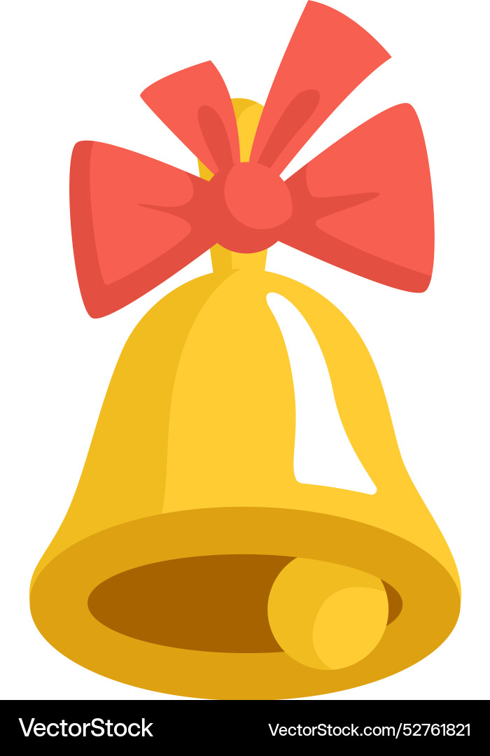 Festive bell with red bow for christmas and other Festive bell with red bow for christmas and other vector image