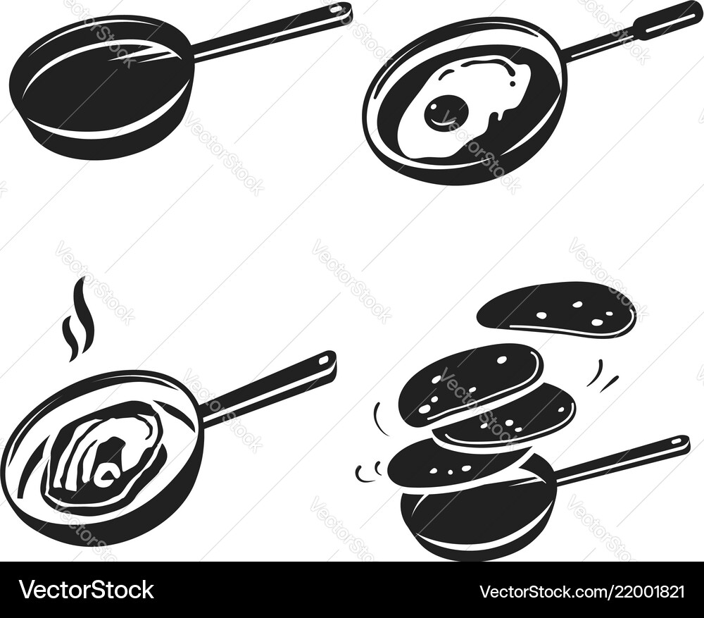 Griddle icon set simple style Griddle icon set simple style vector image