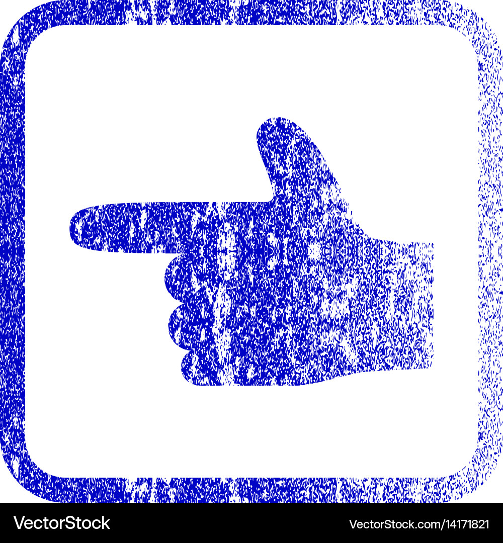 Hand pointer left framed textured icon vector image