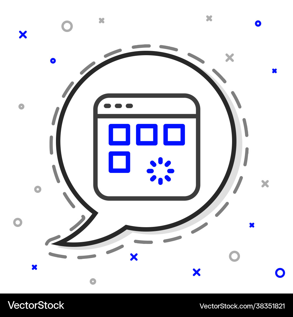 Line loading a data window with progress bar Line loading a data window with progress bar vector image