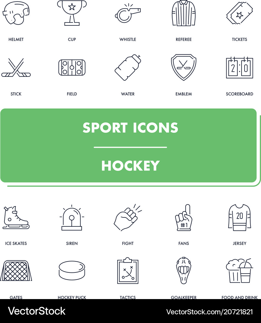 Linie Sport-Icons Set Hockey Linie Sport-Icons Set Hockey vektorbild