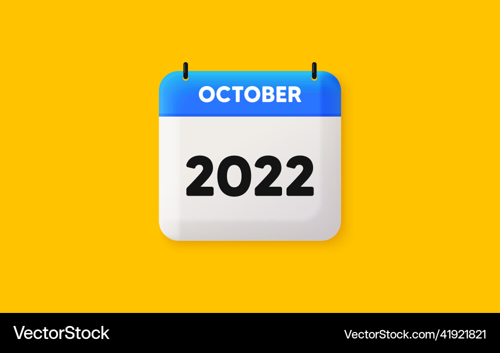 October month icon event schedule oct date Vector Image