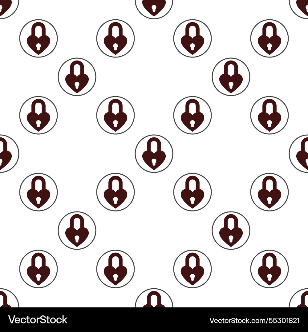 Padlock with heart seamless pattern Padlock with heart seamless pattern vector image