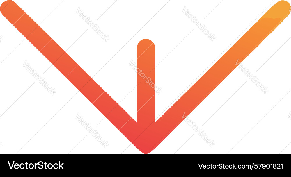 Pointing down arrow icon directional pointer vector image