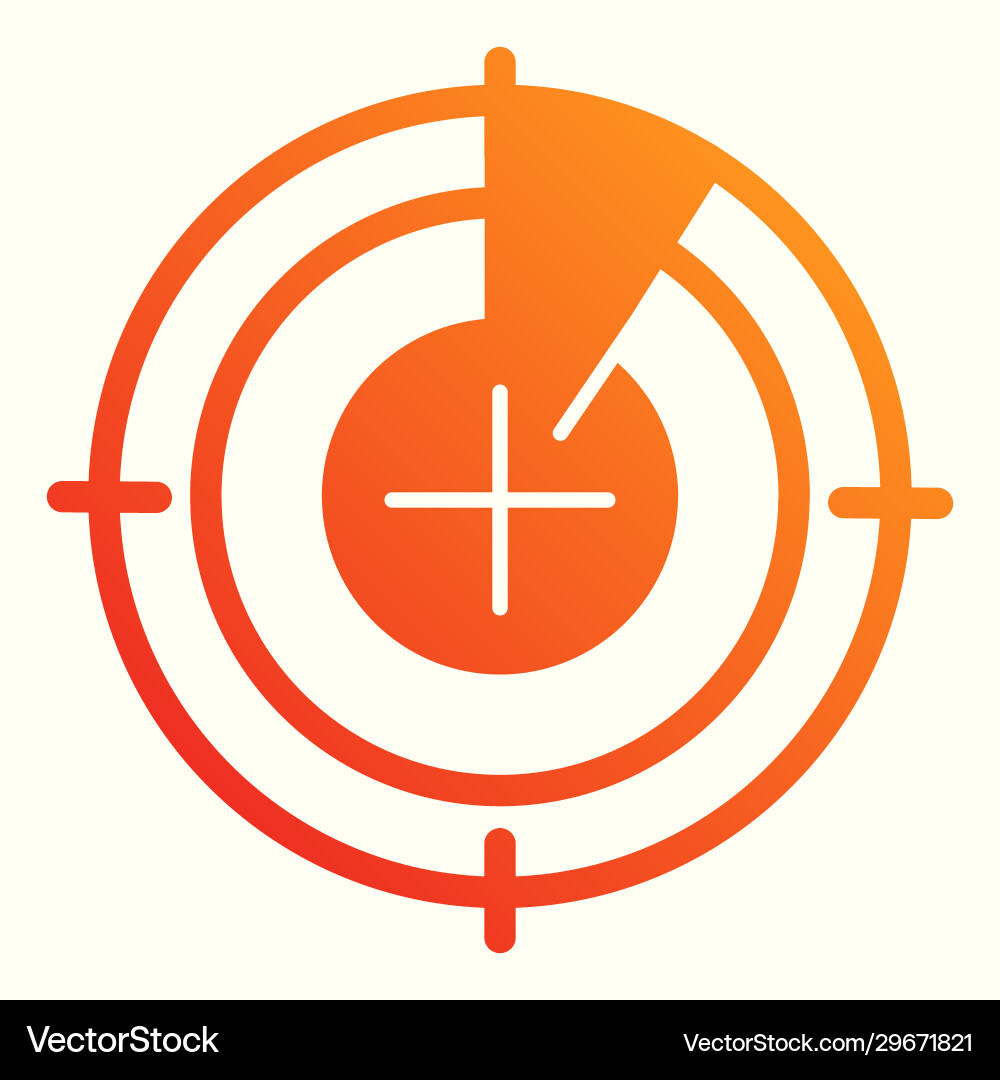 Radar monitor line icon search and detect purpose vector image