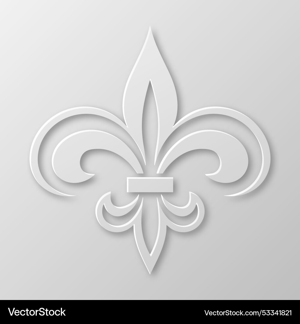 Realistic paper 3d fleur de lis closeup Realistic paper 3d fleur de lis closeup vector image