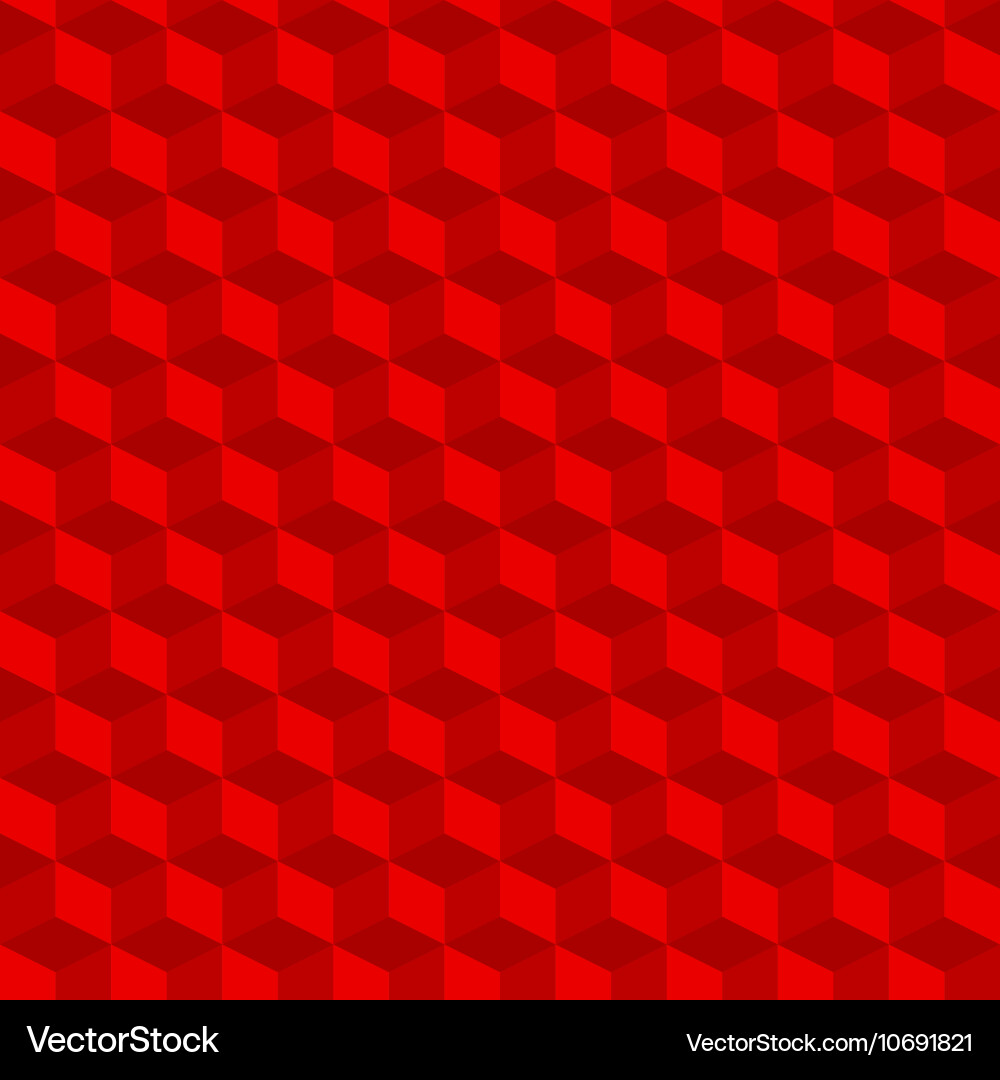 Red geometric seamless cubes pattern background vector image