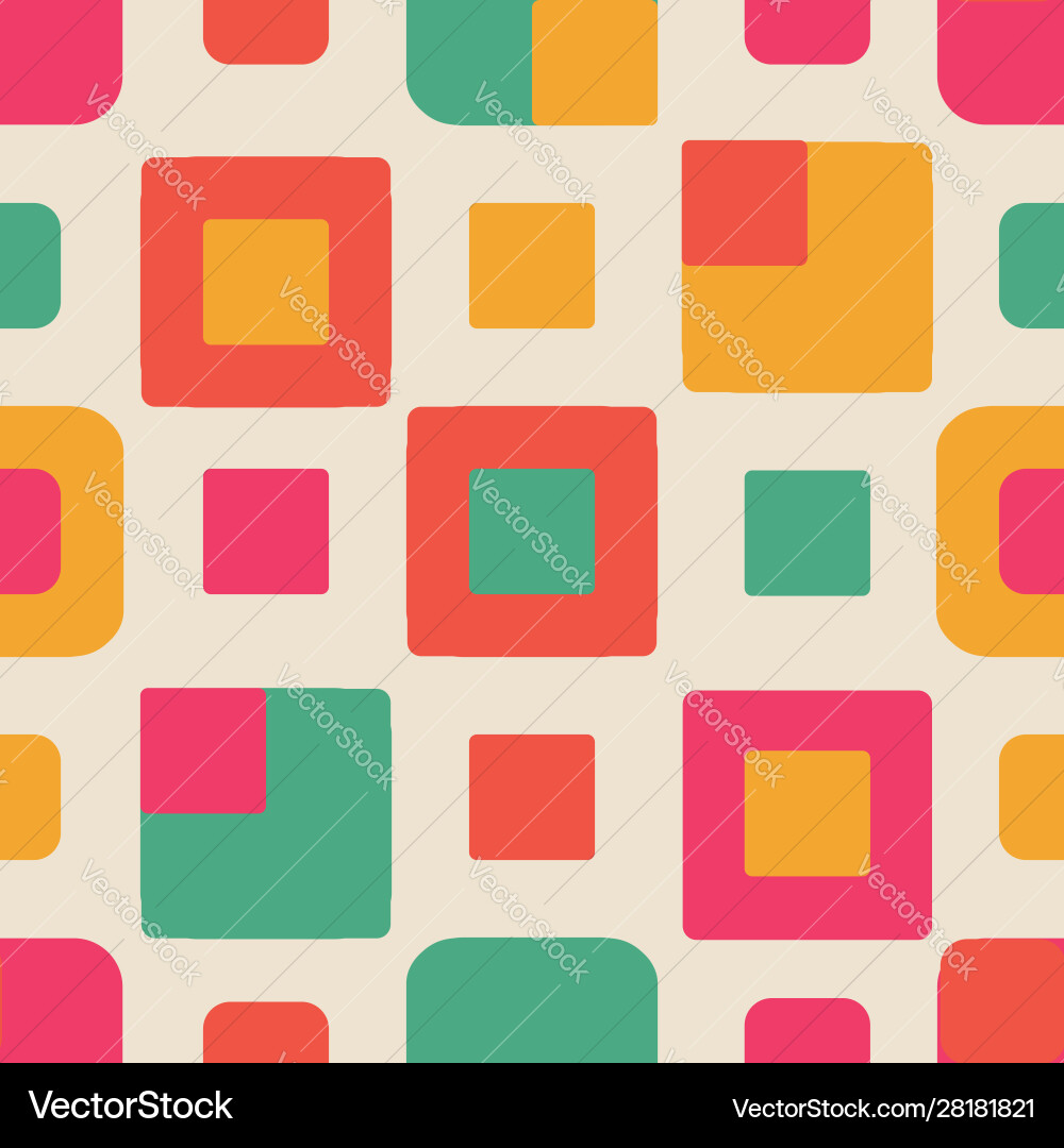 Retro colorful squares seamless pattern print Vector Image