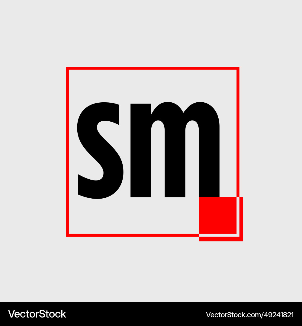 Sm company name monogram with initial letters Sm company name monogram with initial letters vector image