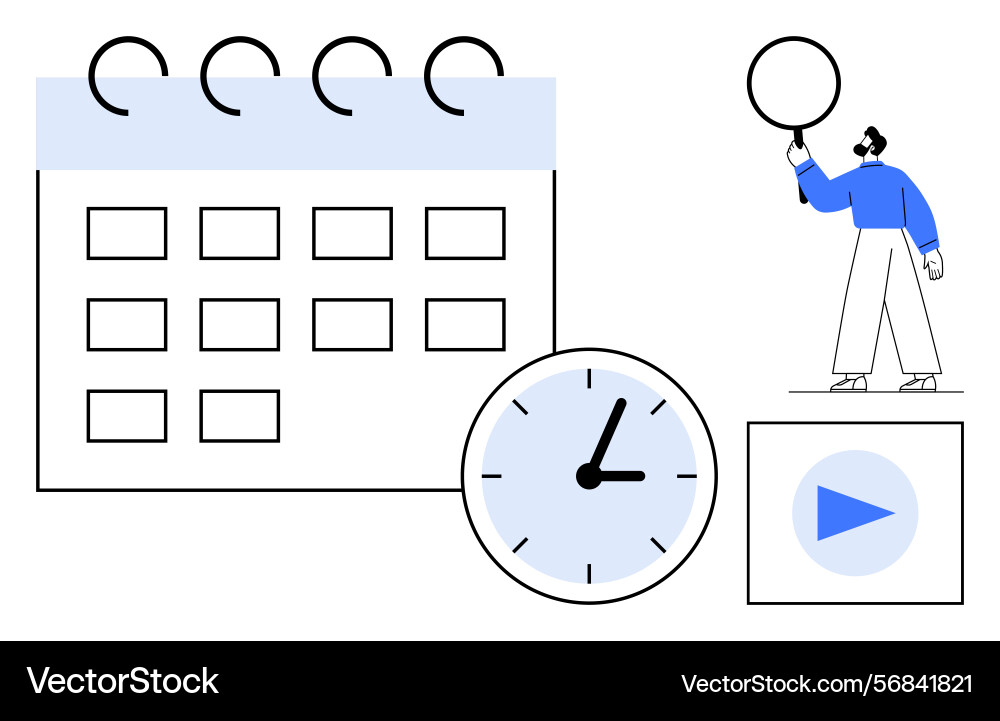 Streamlined scheduling with calendar clock Streamlined scheduling with calendar clock vector image