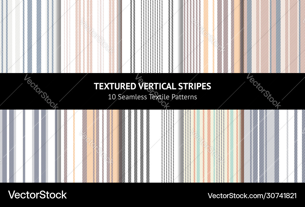 Vertical Stripe Pattern Set vector image