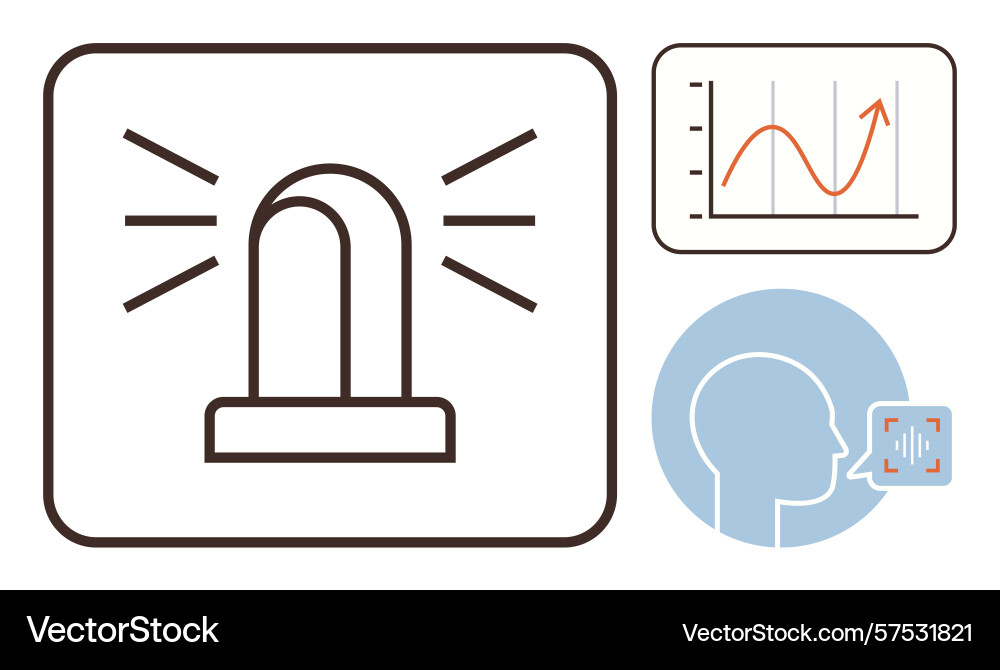 Visualizing alerts and communication in analytics Visualizing alerts and communication in analytics vector image