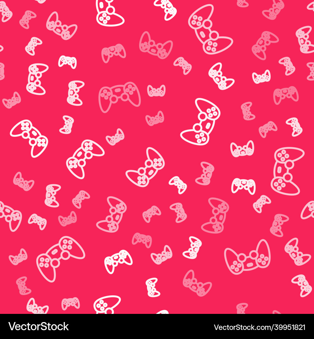White line game controller or joystick Vector Image
