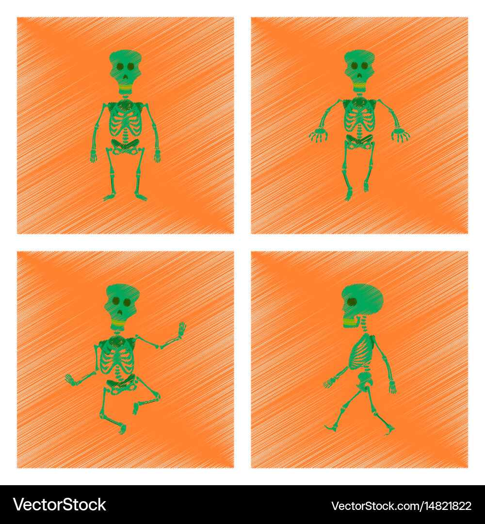 Assembly flat shading style icon skeleton Vector Image