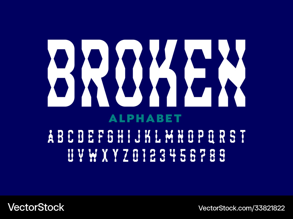 Broken style font Vector Image