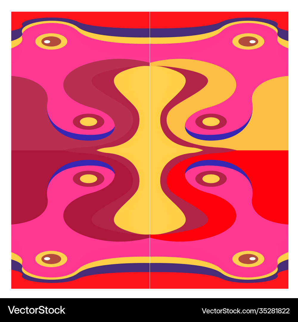 Colorful geometric and curve background pattern vector image